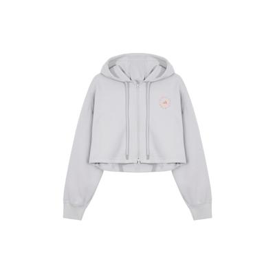 X Stella McCartney Co-Branded Solid Color Hooded Sports Jacket Women Outerwear Grey HA8961