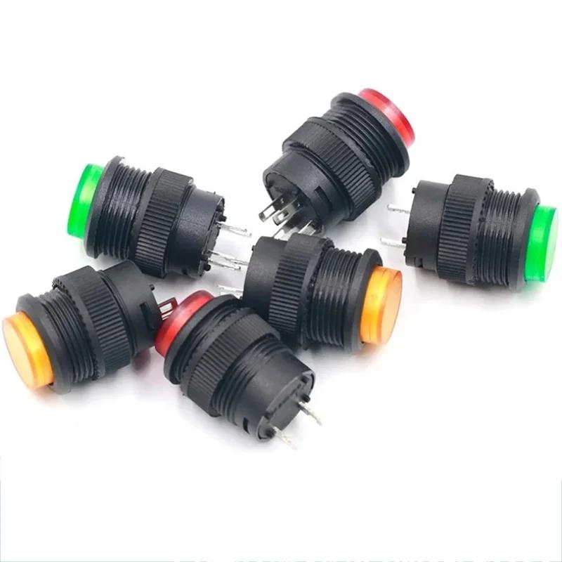 5/20/100PCS Self-lockin 16MM Latching/Momentary Push Button Switch with 5Color LED Lighting 4Pin R16-503/AD R16-503/BD