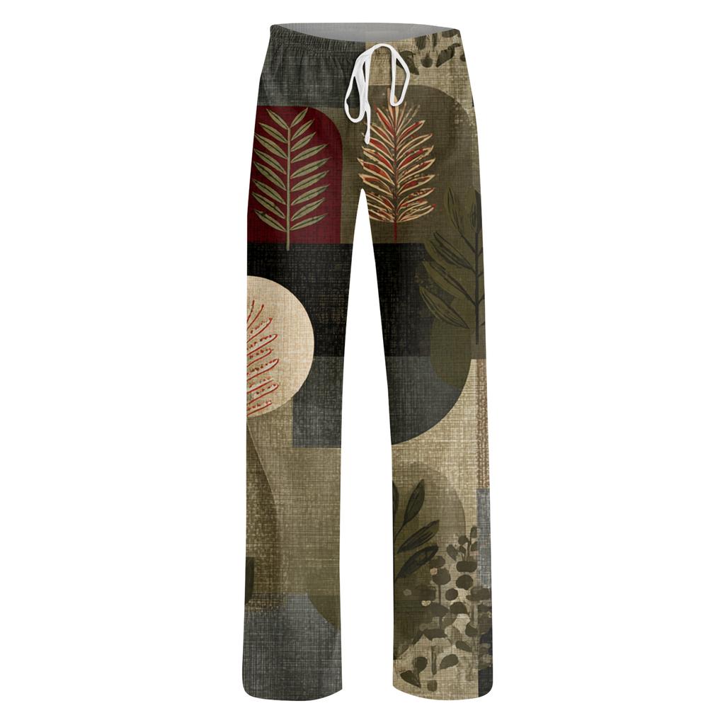 Women's Casual, Fashionable, Retro-print Loose-fitting Loungewear Pajamas
