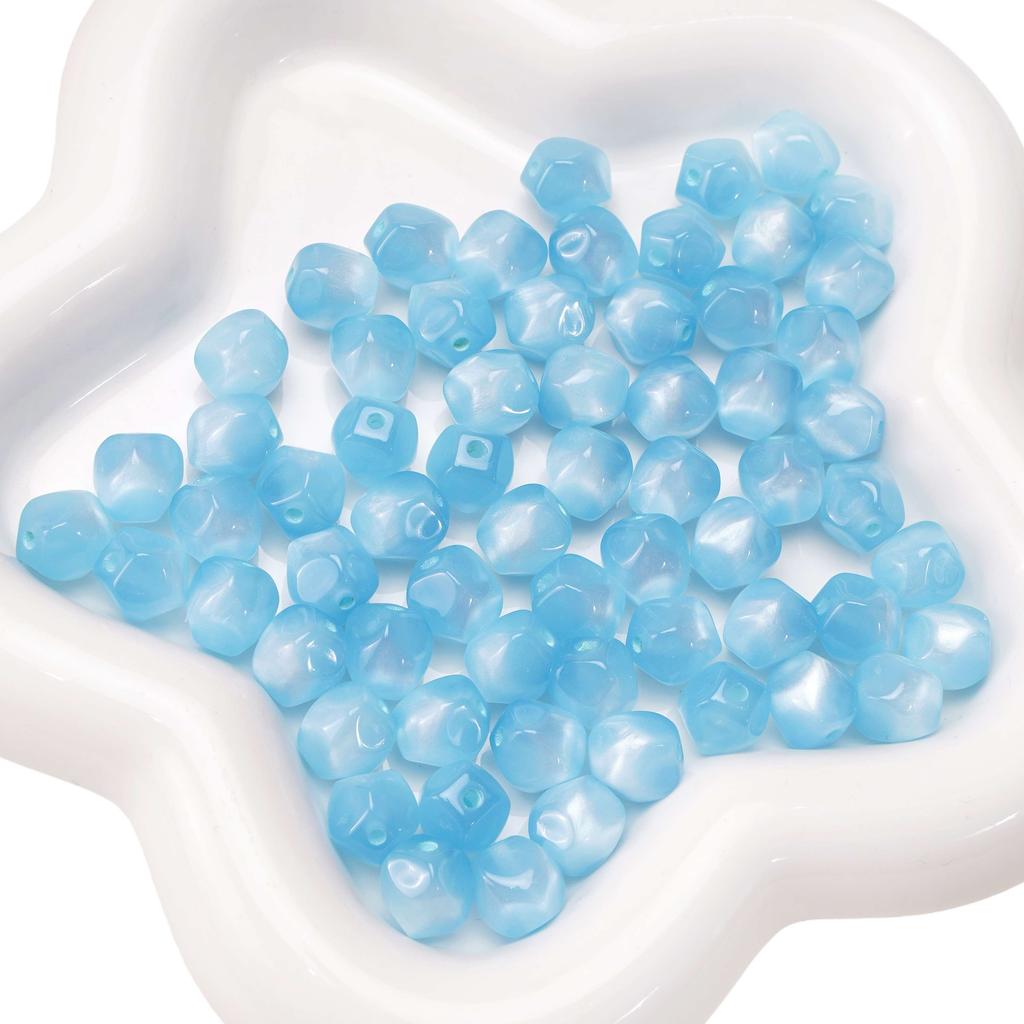 10mm 10Pcs Resin Octagon Beads Imitation Cat Eye Beads DIY Bracelet Necklace Earrings Jewelry Accessories