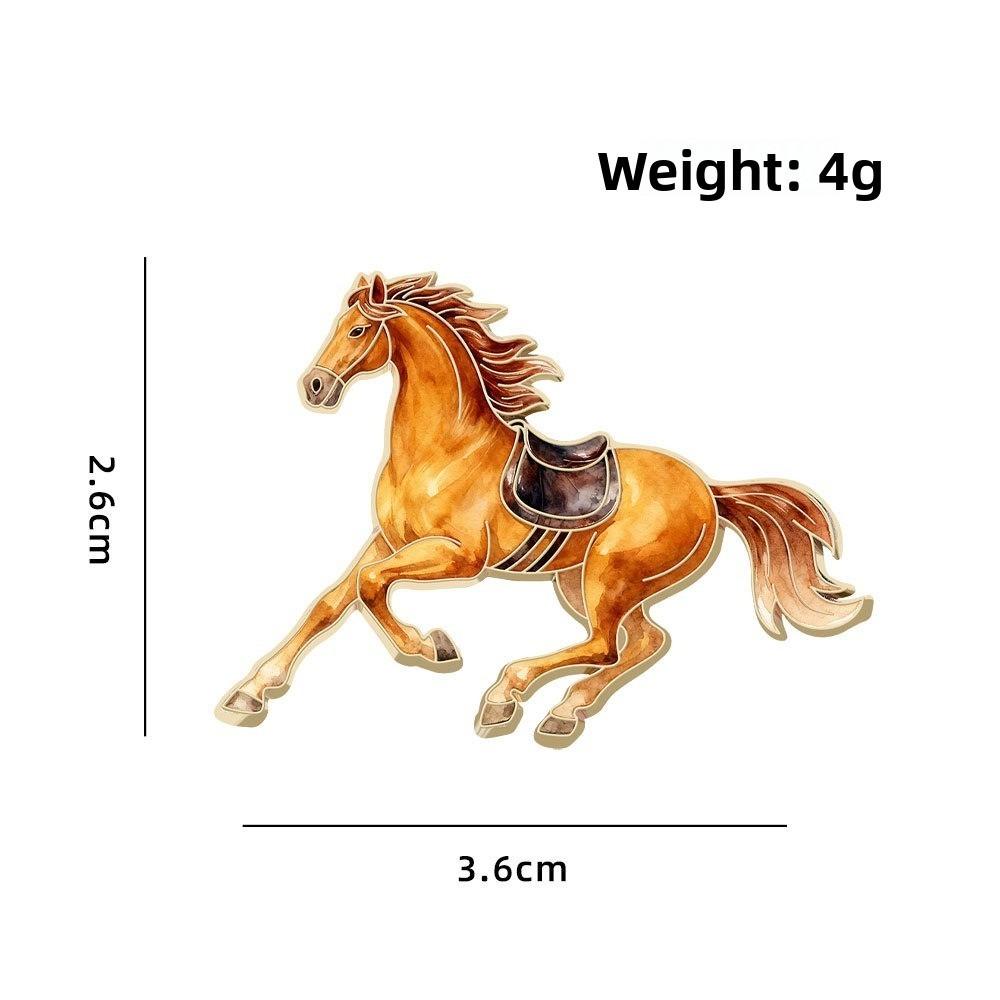 New Vintage Horse Brooches Traditional Elegant Running Horse Brooch Enamel Zodiac Animal Badge Jewelry Accessories