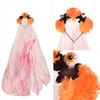 Halloween Gothic Flower Garland With Black Veils Hairband Cosplay Wedding Headpiece Costume Headwear Accessory