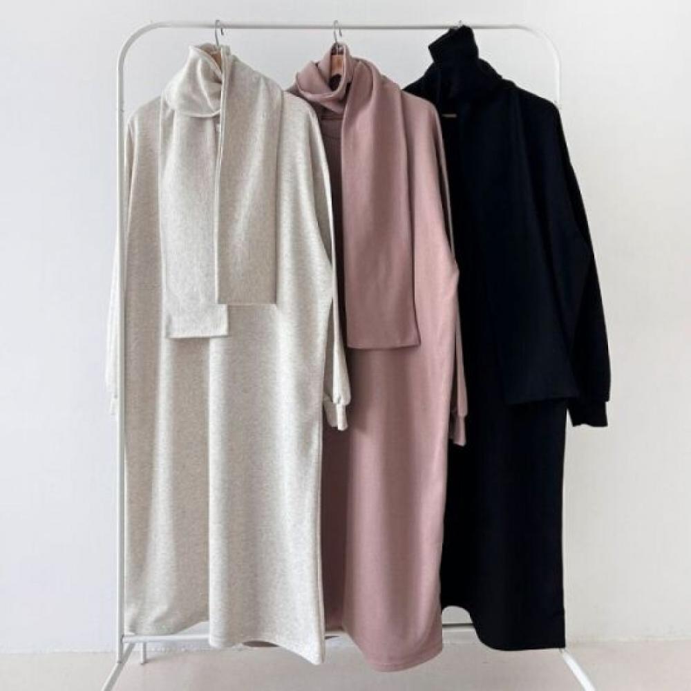 From Heart Women Big Size Fleece Muffler Dress Set