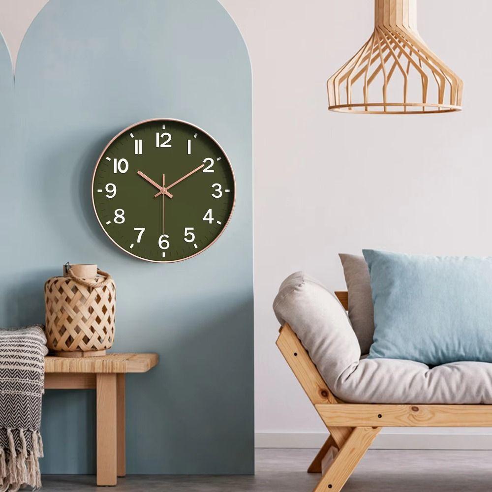 Silent Quartz Wall Clock Round Mute Clock Living Room Decoration Digital Clock  Cafe