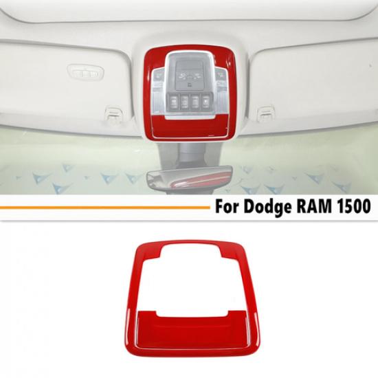 Fit For -2025 Dodge Ram 1500 ABS Red Roof Reading Light Lamp Cover Trim 2PCS