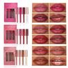 HANDAIYAN 4 Matte Velvet Lip Glaze Set Einfache Farbe Langanhaltend Wasserdicht Schweißfest Nicht-Klebendes Lip Glaze Set