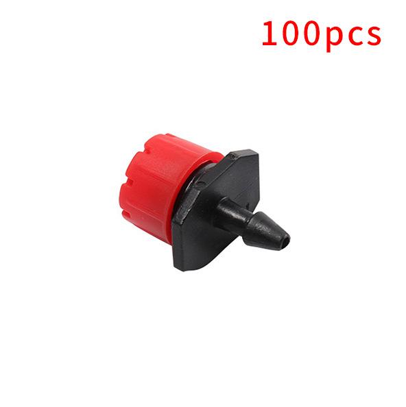 Adjustable Flow 8-Hole Micro-Sprinklers, 100pcs with UV-Resistant Red Caps