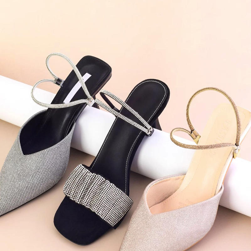 Women Shoe Belt Rhinestone High Heels Shoelaces Free Triangle Bundle Ankle Holding Loose Anti-skid Bundle Laces Tie Straps Band