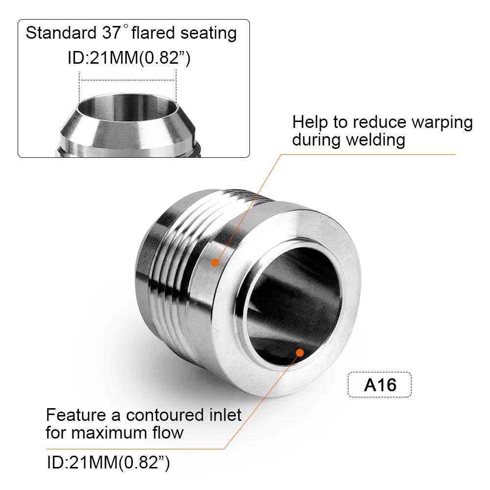 1PCS  Male Billet Stainless Steel Straight Male Weld Fitting AN6 AN8 AN10 AN12 AN16 AN20 Adapter Weld Bung Nitrous Hose Fitting
