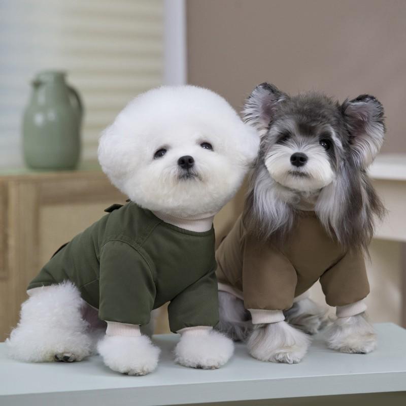Pet Dog Cotton Blend Coat Small Breeds Casual Two-Leg Outerwear Fall Winter All Season
