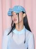Poejidam Corsage Destroyed Denim Cap In Light Blue