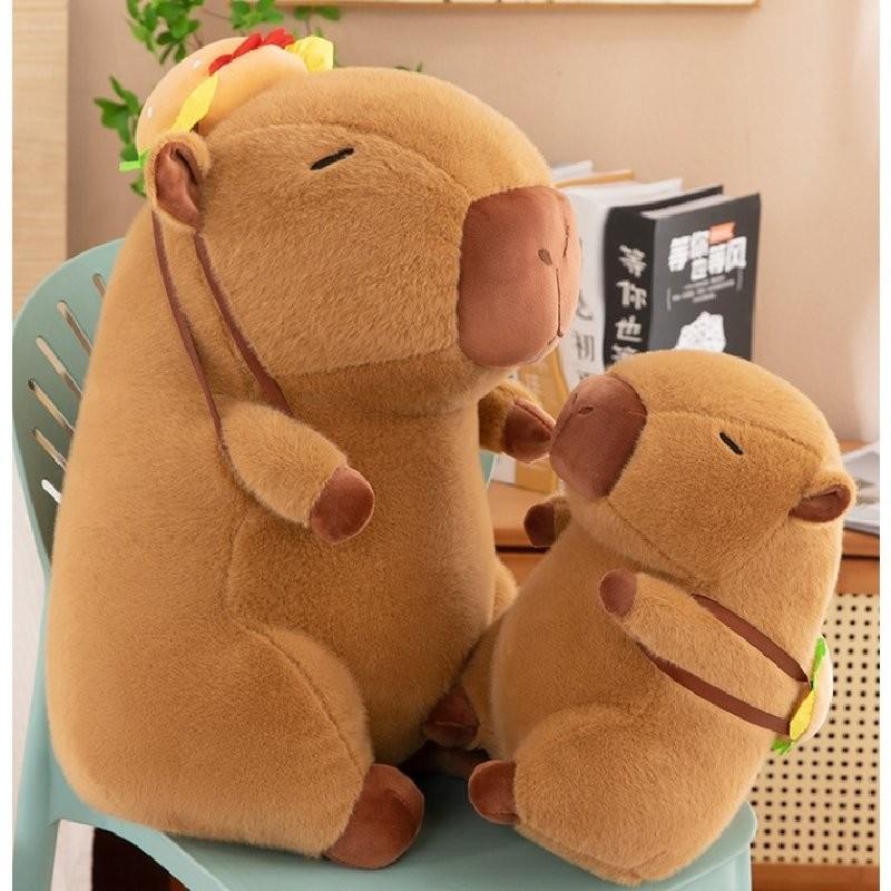 Backpack Capybara Hamburger Plush Toy Room Decoration Children Gifts Christmas
