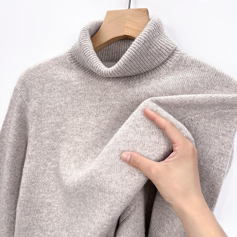 FENGXUN Men's 100% Pure Wool Turtleneck Sweater FXT6448
