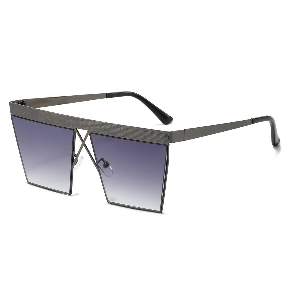 Luxury Oversized One-piece Rice Nail Gradient Sunglasses Women UV400 Retro Contrasting Color Fashion