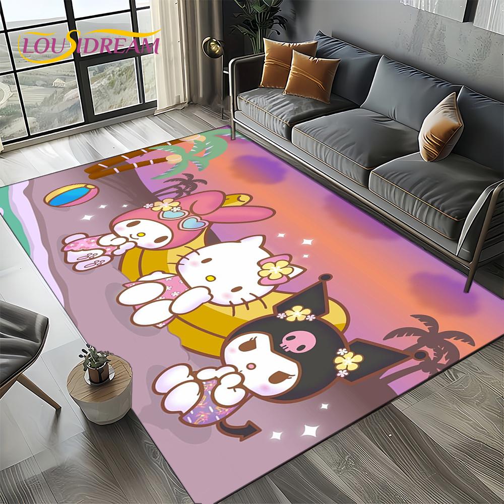 27 Style Cute Kuromi Cartoon Sanrio Carpet Rug for Bedroom Living Room Home Sofa Decoration,kids Large Decor Floor Mat Gift Girl