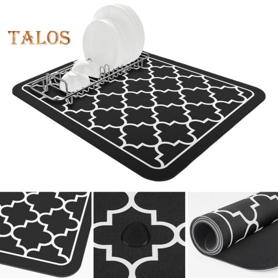 Tapis de séchage de vaisselle, grand tapis absorbant et drainant pour comptoir de cuisine, tapis de salle de bain multifonctionnel pour café