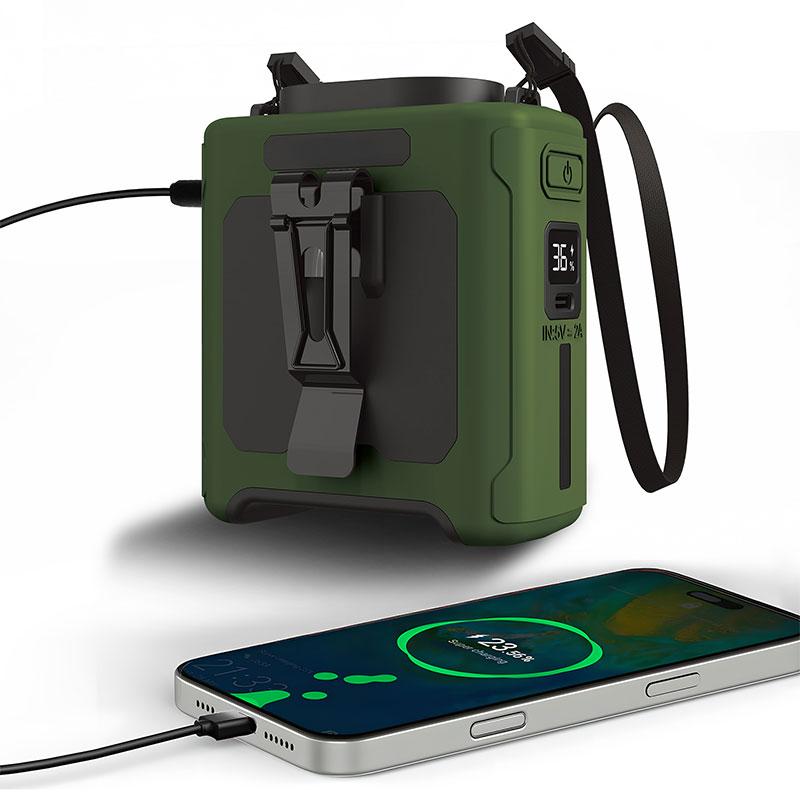 Portable Waist Fan, 6000mAh Portable Fan Rechargeable with 3 Speeds Faster Cooling 16000RPM & Flashlight Hands-Free Cooling Neck Fan