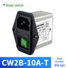 Power Outlet Filter CW2B 10A/6A/3A with Red/Green/Black Switch, 220V AC, IEC Fuse, 3-in-1