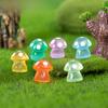Glow-in-the-dark Small Mushroom Resin Ornaments Micro Landscape Gardening Diy Material Accessories Desktop Cute Luminous Ornaments