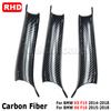 LHD RHD For BMW X5 F15 X6 F16 2014-2018 Car Interior Door Side Handle Armrest Pull Trim Carbon Fibre Black Set Car Accessories