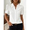 Elegant Lace Trim V-neck Women's Blouse Commute Casual Top Fashion European American Style New Arrival