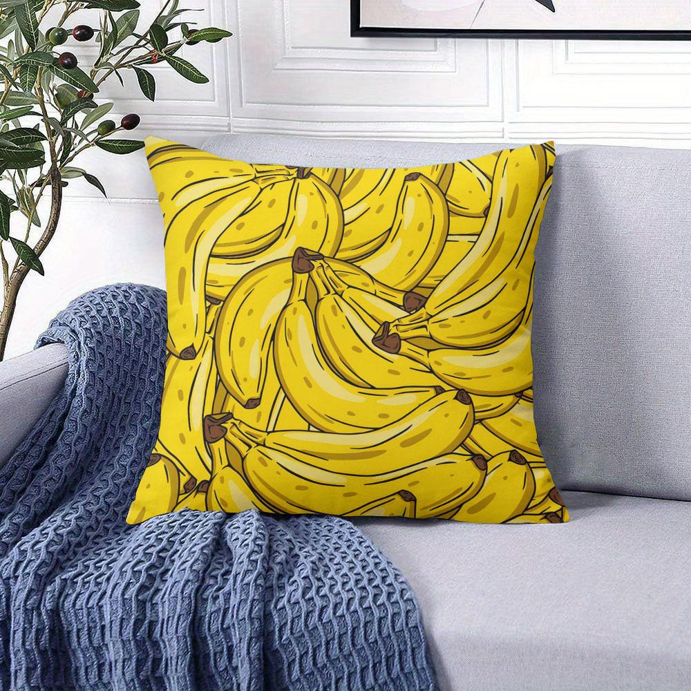 Banana Wave square Jacquard Pillow Cover for Sofa Office Waist Cushion Cover Home Decorative Pillowcase