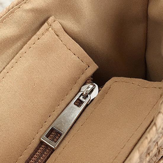 Women Straw Tote Bag Large Capacity Beach Bag Portable Basket Handbag Shoulder