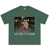 We Ride At Dawn Funny Raccoon Meme Tshirt Unisex Unisex Aesthetic Trend Tshirt Summer Casual Cotton Oversized Tshirts Streetwear