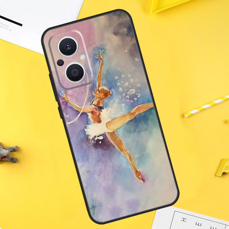 Gymnastics Oil Painting For OPPO Reno 10 11 12 13 14 Pro 7 8 Lite 8T 11F 12F 13F 14F OPPO Find X8 X5 X6 X9 Pro Case
