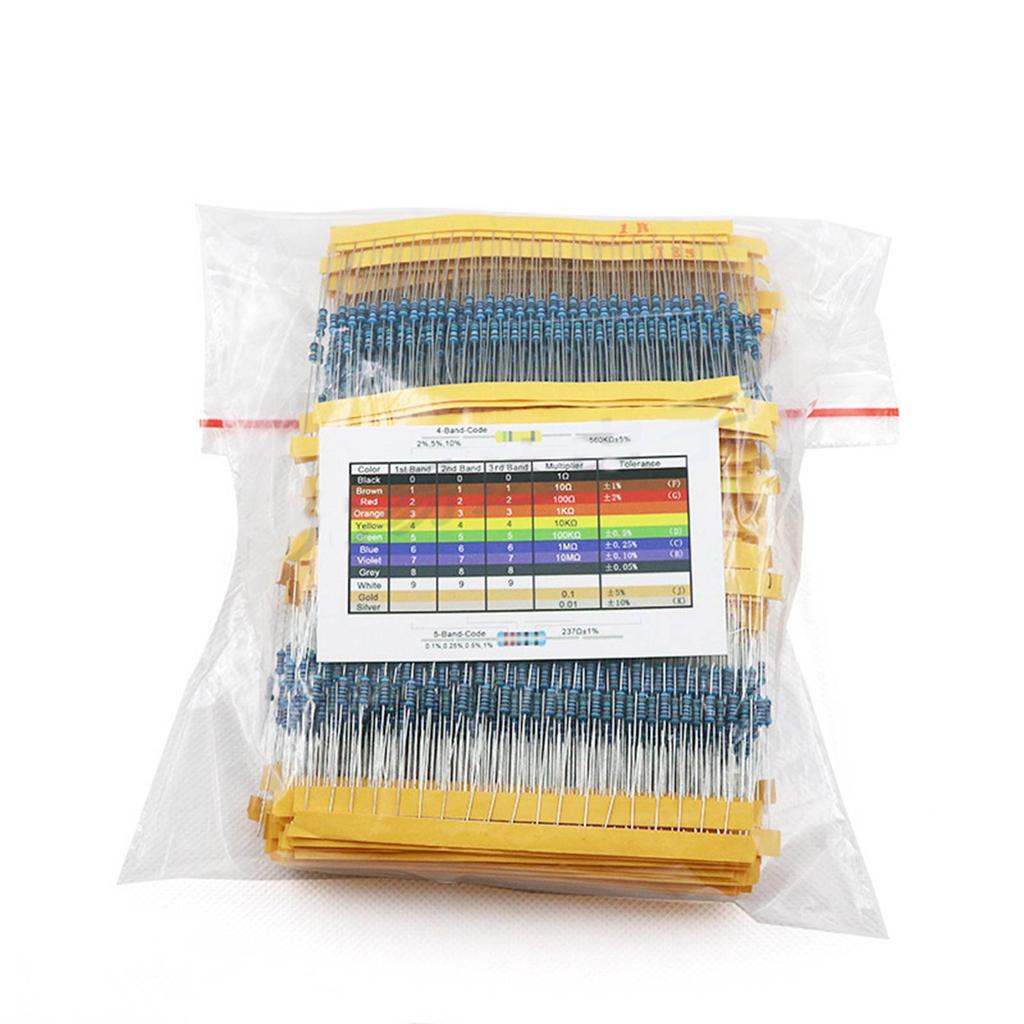 2600Pcs 130 Values Resistor Kit Commonly Used 1percent  1 4W Metal Carbon Film Resistors Classification Full Range