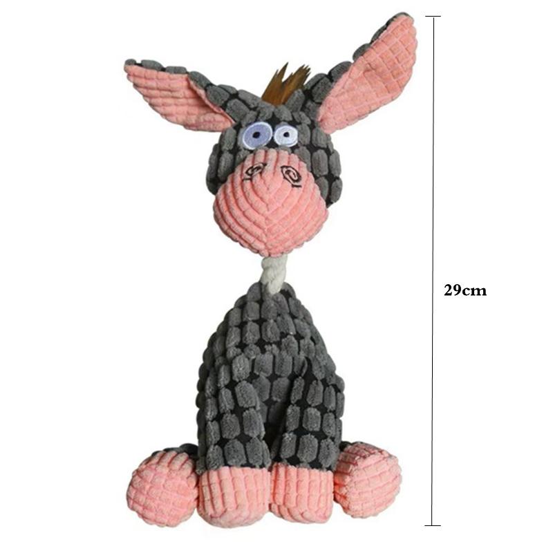 Dog Plush Toy Animals Shape Bite Resistant Squeaky Toys Corduroy Dog Toys for Small Large Dogs Puppy Pets Training Accessories