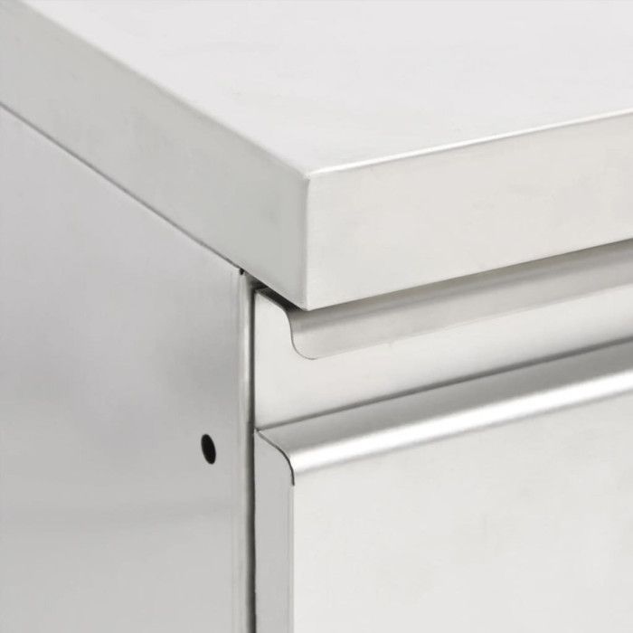 Commercial Kitchen Cabinets - VIDAXL - 2 Pcs - Stainless Steel - Adjustable - Corrosion Resistant