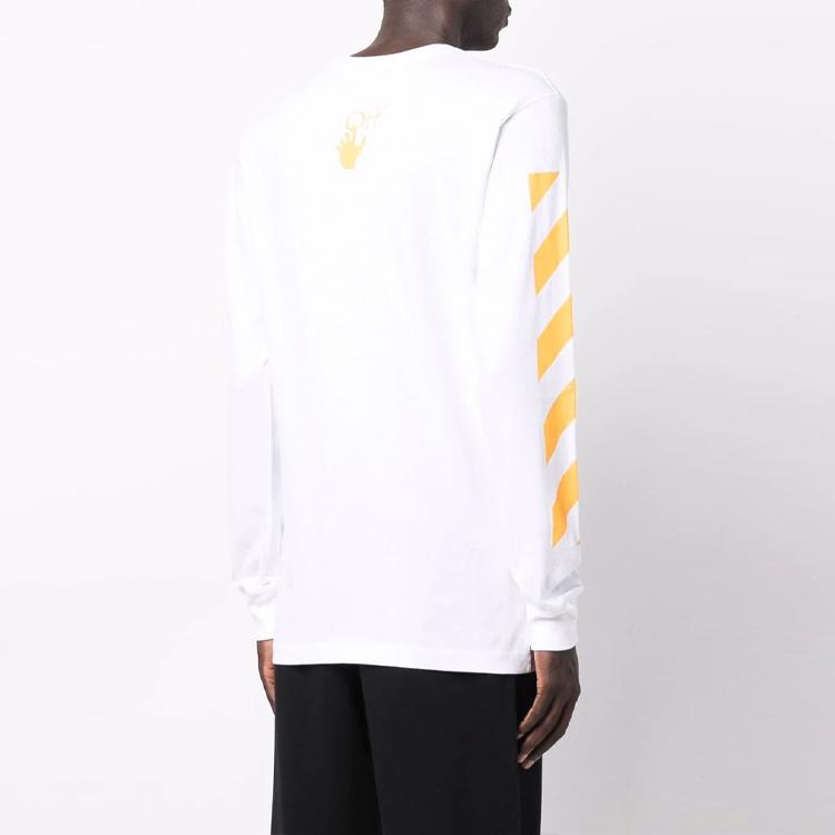 Off-White Caravaggio Painting Print Long-Sleeve Tee White/Yellow Men Tops OMAB001F21JER0040184