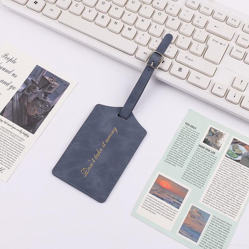 

Бирка для багажа из ПУ кожи, деловая, адресная этикетка для чемодана, бирка для багажа, этикетка для ручной клади, клипса для имени/ID/адреса, дорожные аксессуары темно-синий