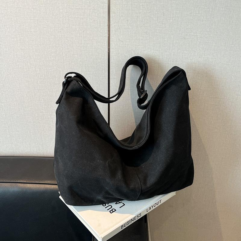

Fashion Casual Canvas Bag Summer Large Capacity Tote Bag Versatile Women s Bag Shopping Lightweight Shopping Bag чорний
