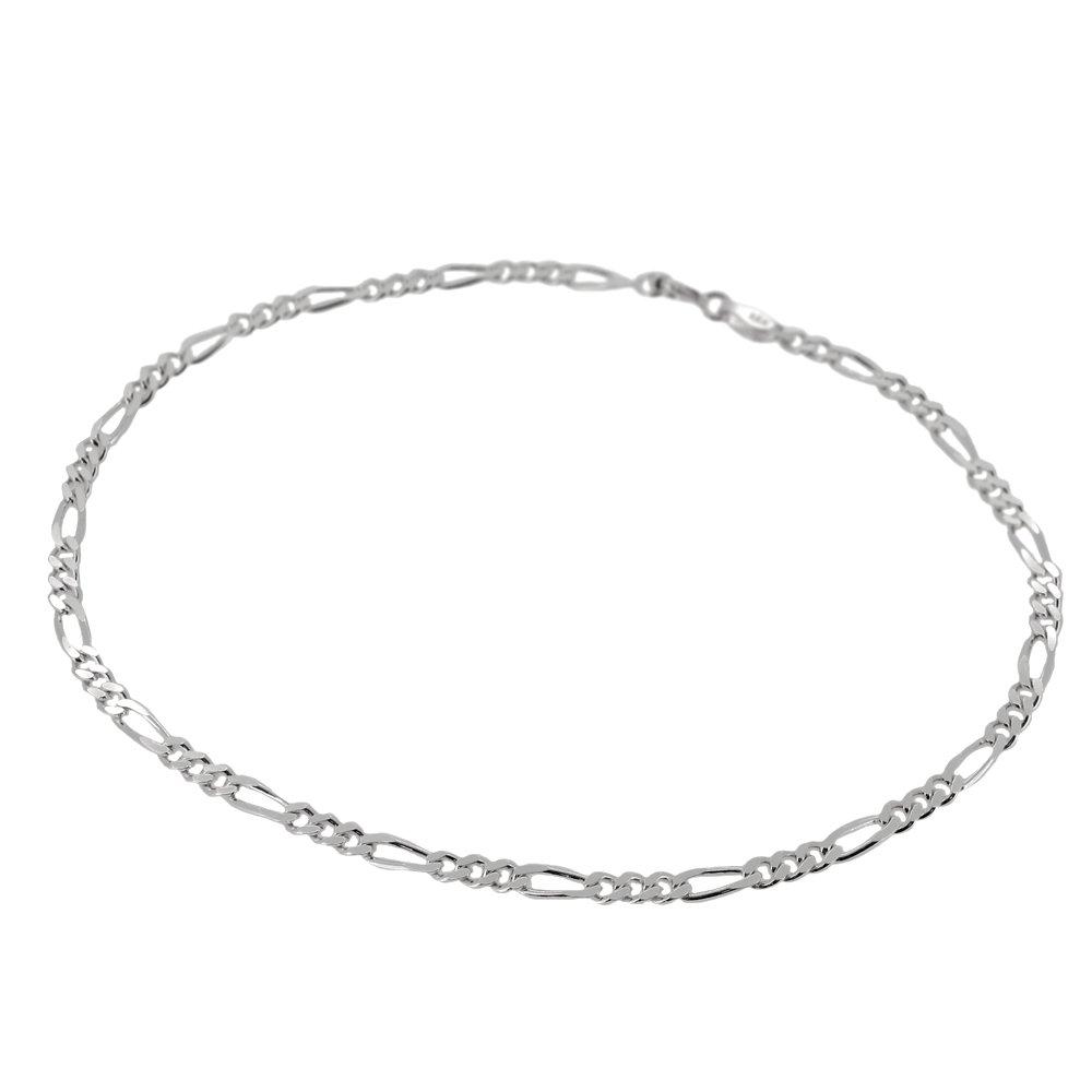 [Shinjuku Gin No Kura] Figaro Chain Silver 925 Men's Anklet, Simple Design