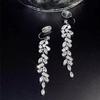 Light luxury, extravagant, fringed zircon earrings, Korean ancient earless earrings, celebrity temperament, noble and simple earrings