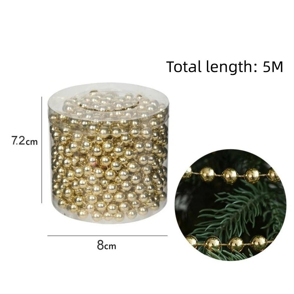 Kreatywny Kolorowy Łańcuch Koralikowy 5/10M DIY Dekoracja Świąteczna Sznur Koralikowy Rzemiosło Dekoracyjne Choinka Sznur Perłowy
