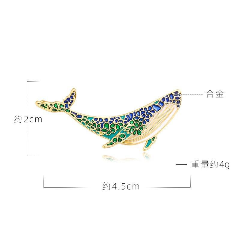 Fashion explosion brooch, inlaid with rhinestones, dripping oil, whale brooch, crystal collar brooch, foreign trade