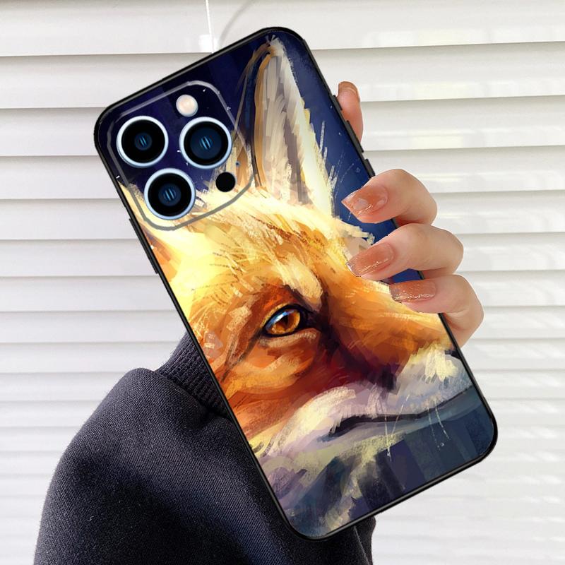 Cute Animal Fox Phone Case For iPhone 16 14 13 12 11 15 17 Pro Max mini 15 16 Plus 16e 17 Air Cover Fundas