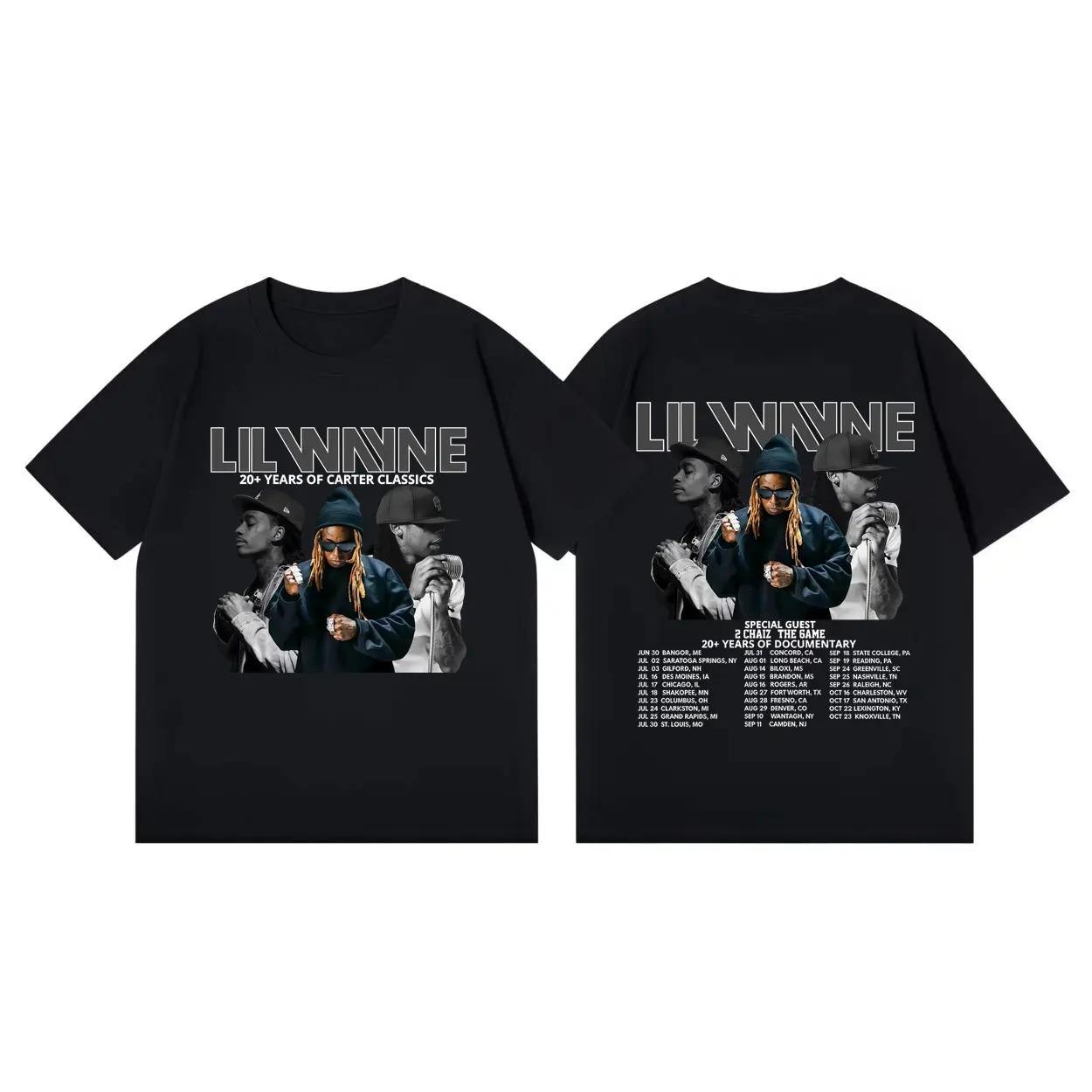 

Summer Casual Fashion Loose T-shirt Rapper Lil Wayne Tour 2026 Graphic T Shirts Unisex Women Hip Hop Vintage Short Sleeve T-shirts S