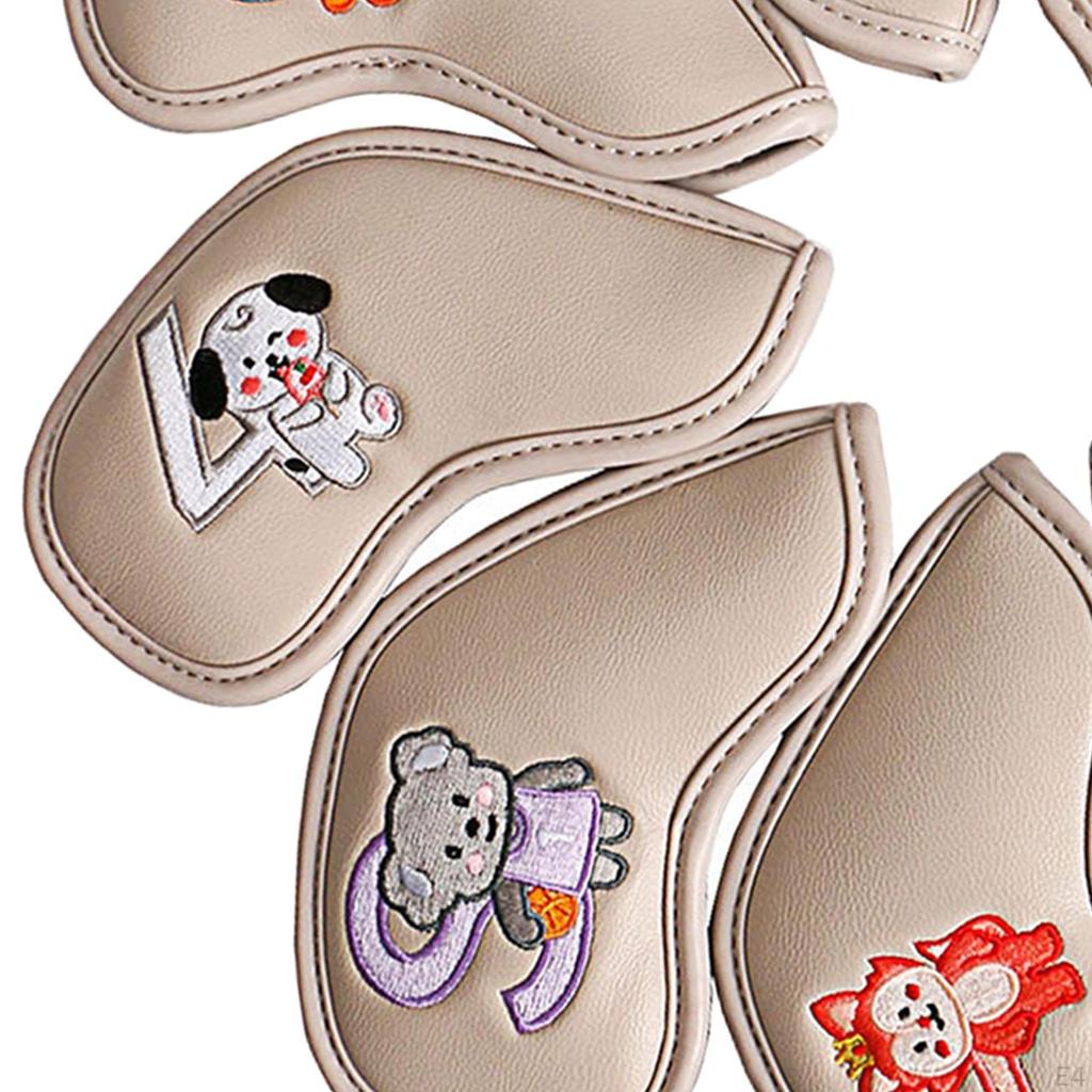 9 Sztuk Kolorowy Zestaw Pokrowców na Główki Żelazek Golfowych, Wyposażenie Ochronne na Główki Kijów Numer Kija