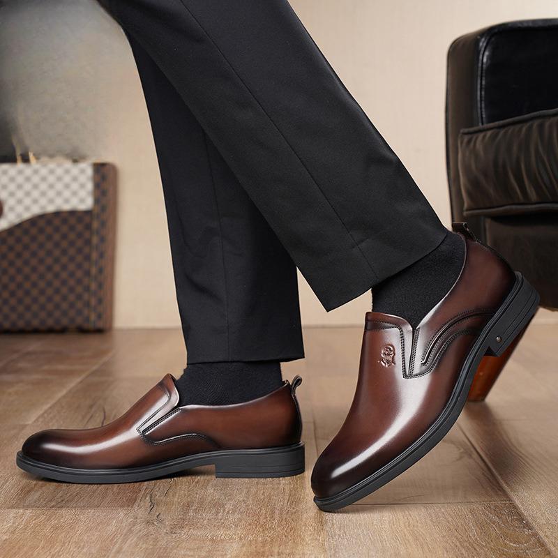Kopfleder Schuhe Herren Echts Leder Beste Schicht Rindsleder Business Formell Herren Schuhe Weiche Textur Leder Weiche Textur Sohle Freizeit Leder Schuhe