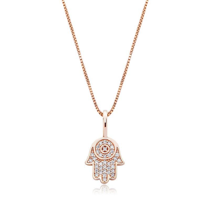Men's Trendy Retro Fatima Hand Zircon Necklace