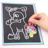 Rainbow Scratch Art Paper Set Magic Coloring Drawing Sheet with Wooden Stylus Educational Diy Craft Toy Kids Toys