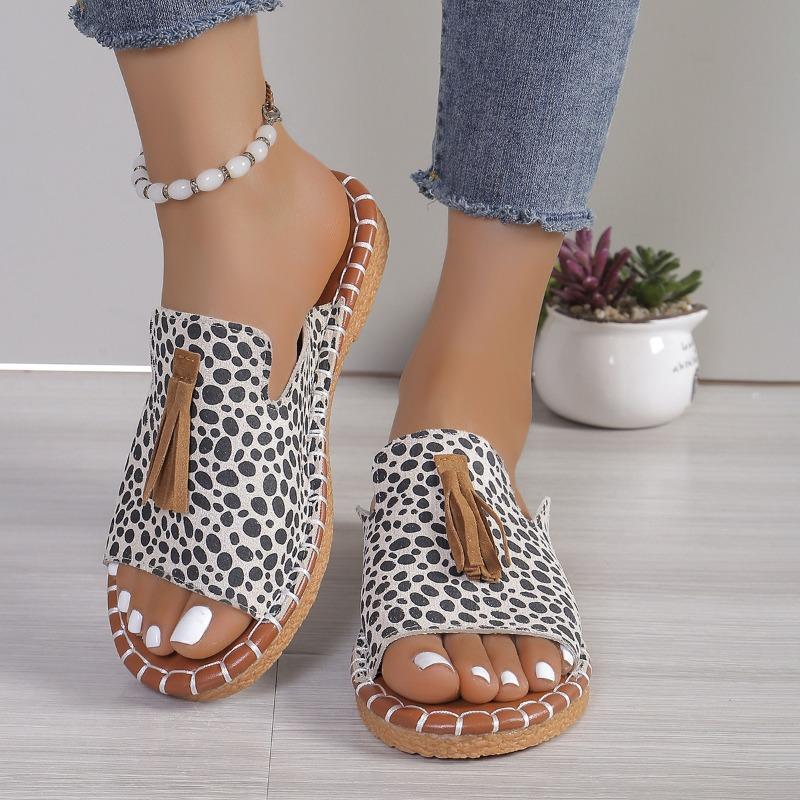 Sommar Platt Flip-flops Öppna Tåskor och Plattklackade Strandflip-flops