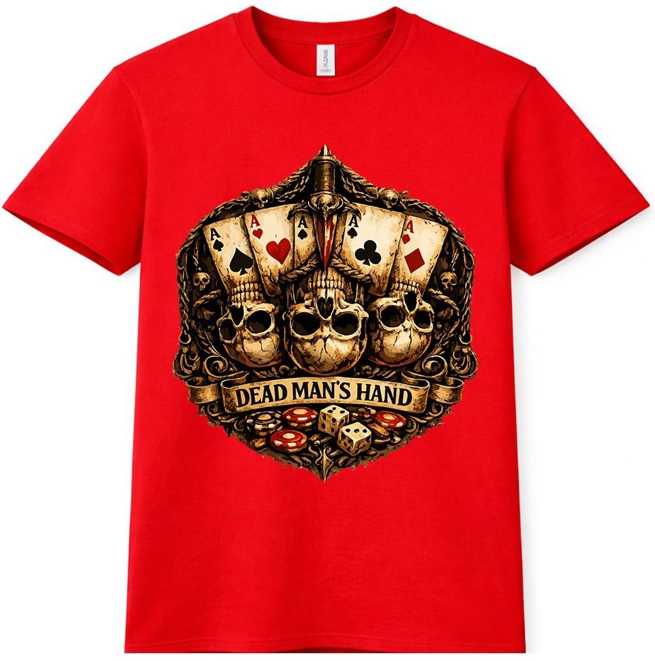 Poker T Shirt Dead Unisexs Hand Four Aces Gambling Cards Graphic Tee S