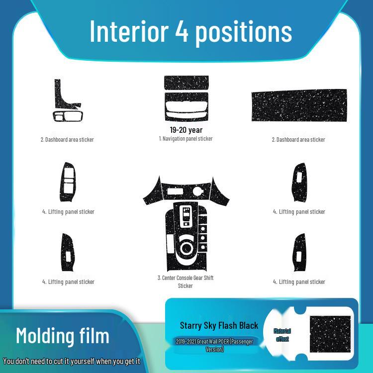 19-20 Great Wall Cannon Interior Carbon Fiber Gear Console Sticker