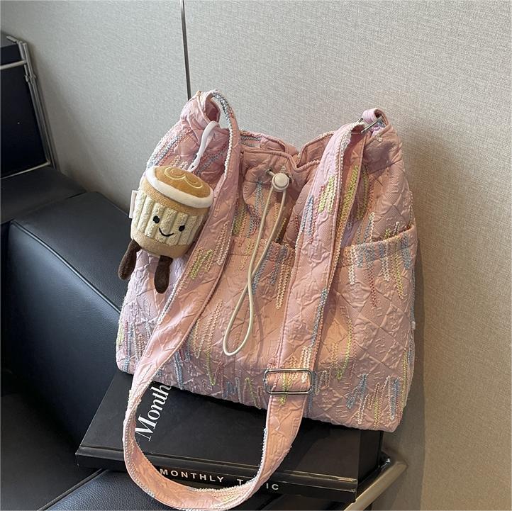 Premium Freizeit Pendler Canvas Tasche Damen Tasche, Beliebt im Sommer, Großvolumige Bündel Eimer Tasche