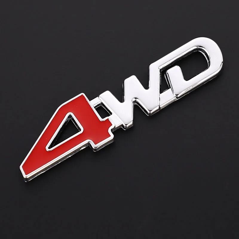 1Pcs Car 3D Metal Stickers 4WD 4X4 Decals for Nissan Juke X-trail Qashqai Opel Astra H G Insignia Kia RIO Ceed Sorento Sportage